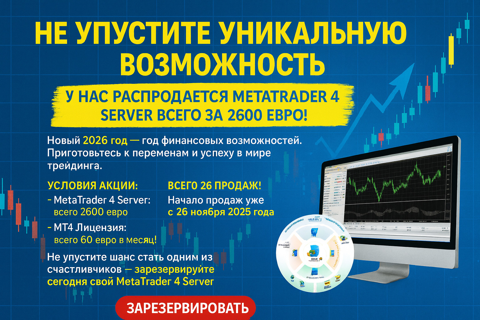 Продается MetaTrader4Server всего за 2600 евро